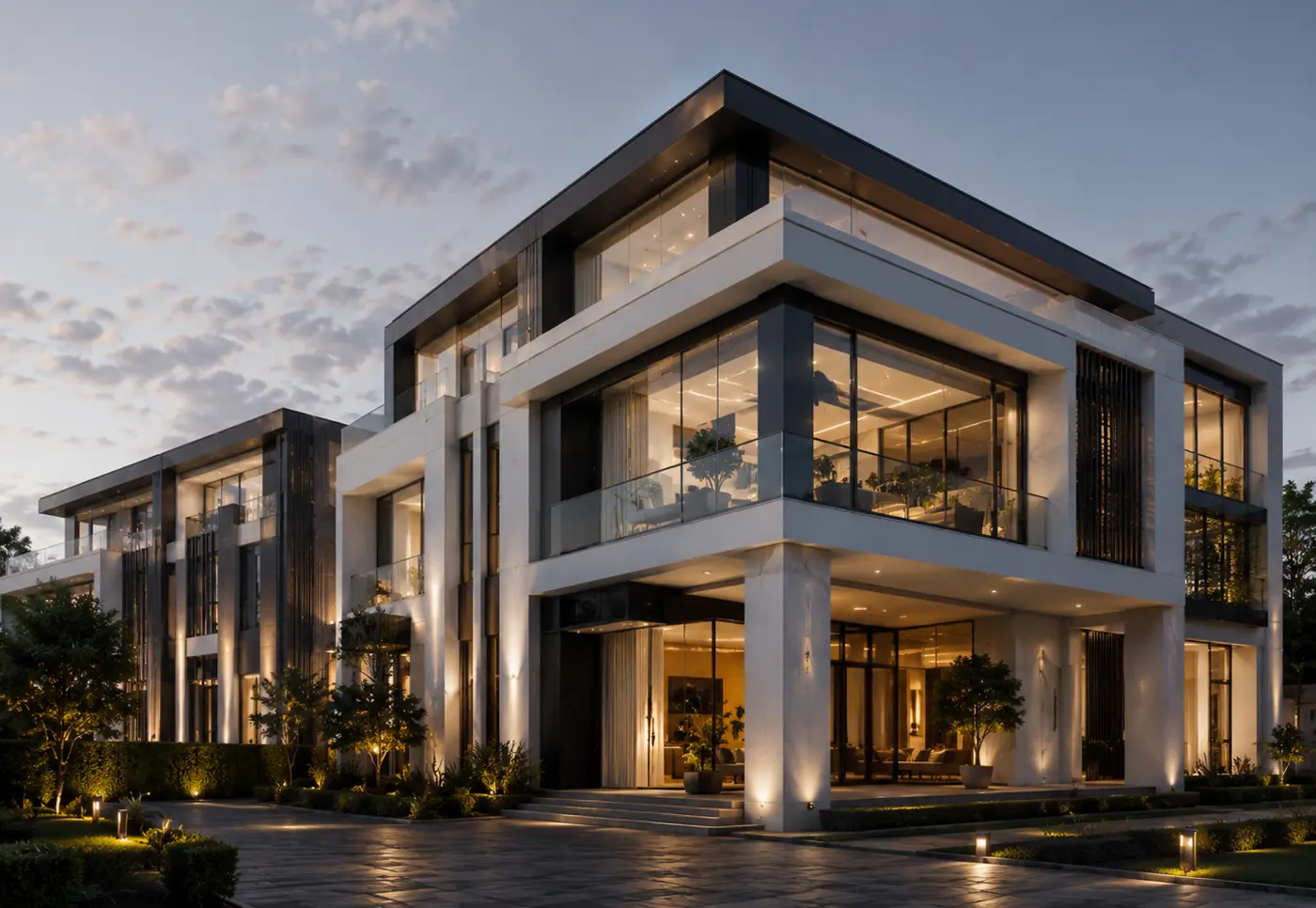Modern premium building with safe electrical lighting